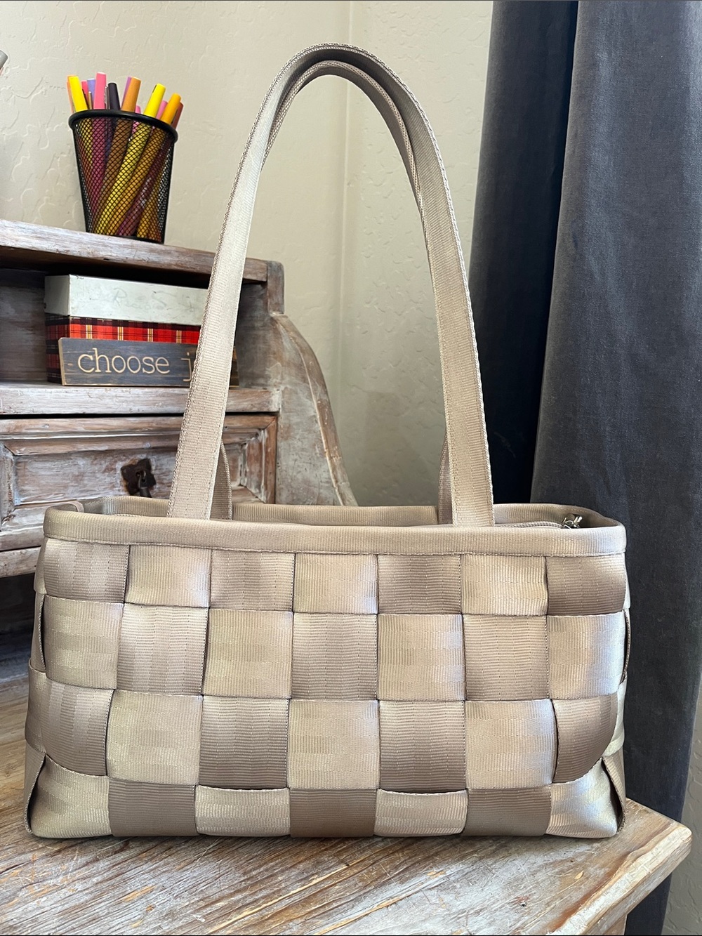 🤍 Harvey's Original Seatbelt Bag Champagne Tan Satchel Purse